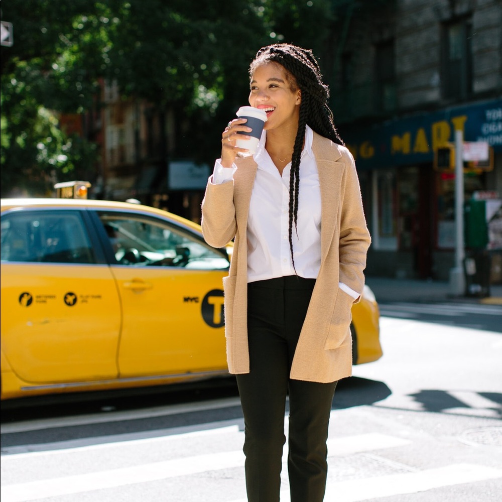 J Crew Sweater blazer Carmel